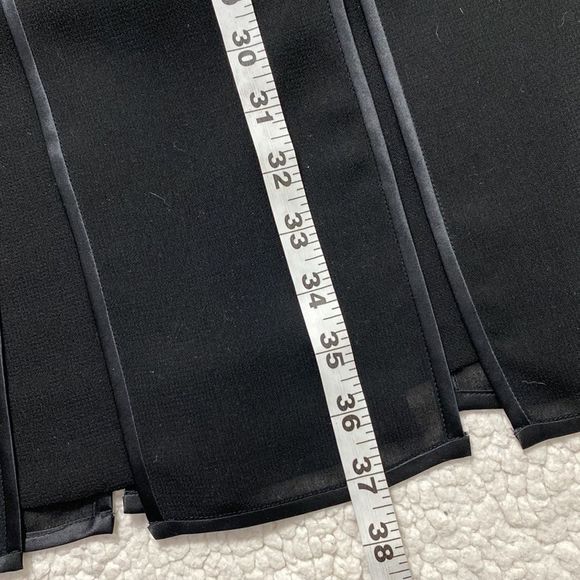 Cynthia Howie Vintage Black Open Pleated Round Neck Shift Dress Size 12P - Picture 6 of 12